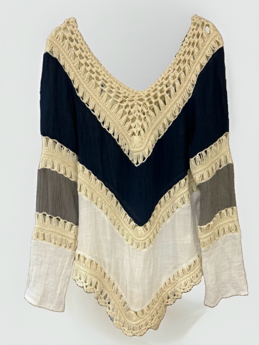 Goodnight Macaroon Rachel Colorblock Crochet Tunic Top